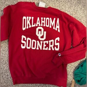 Champion Red Oklahoma Sooners Crewneck Sweater